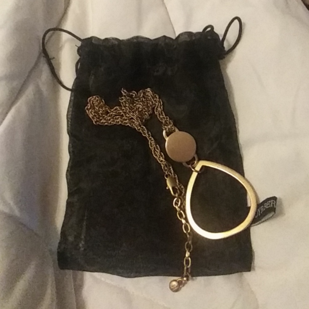 Dyberg kern gold teardrop chain necklace.